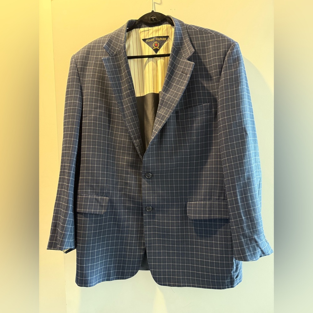 Tommy - Men's Blue Checkered Blazer